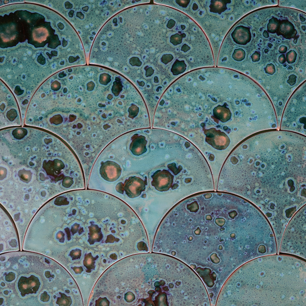 Pavoreal Fish Scale Tile | Hand Glazed Terracotta | Place of Clay ...